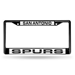 Rico San Antonio Spurs Black Laser Chrome License Plate Frame