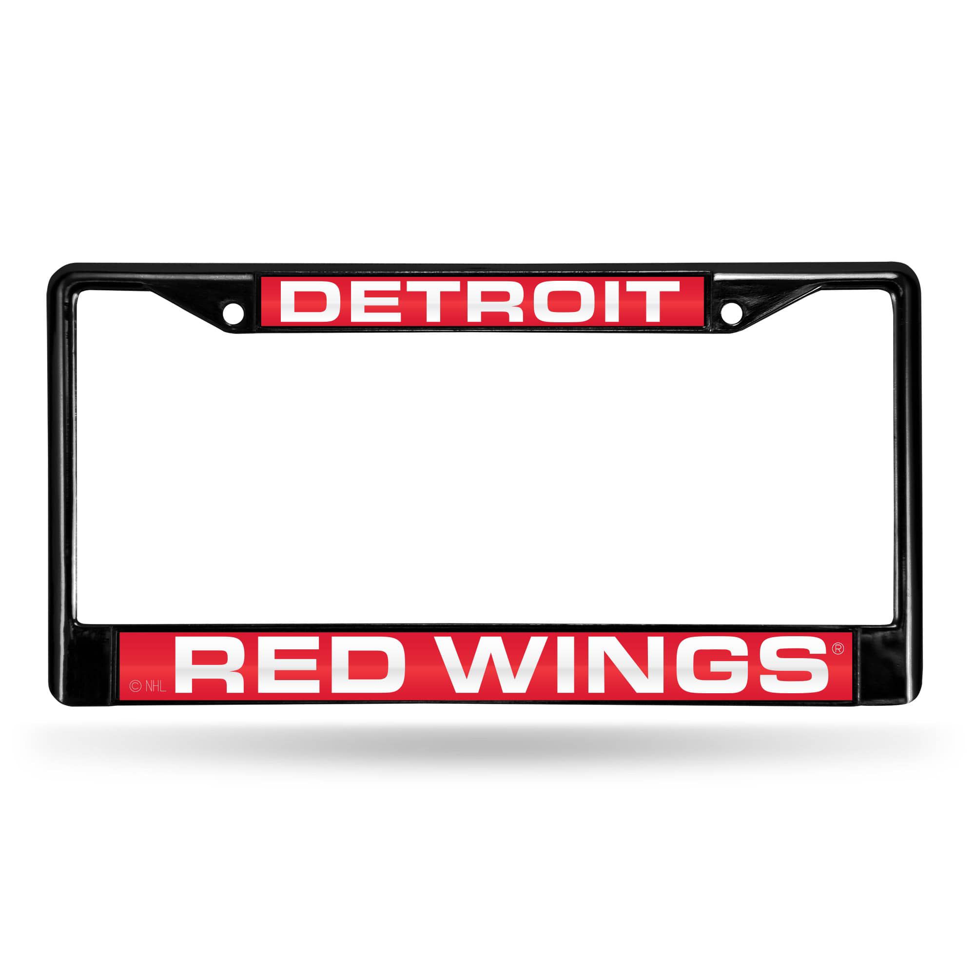 Rico Detroit Redwings Black Laser Chrome License Plate Frame