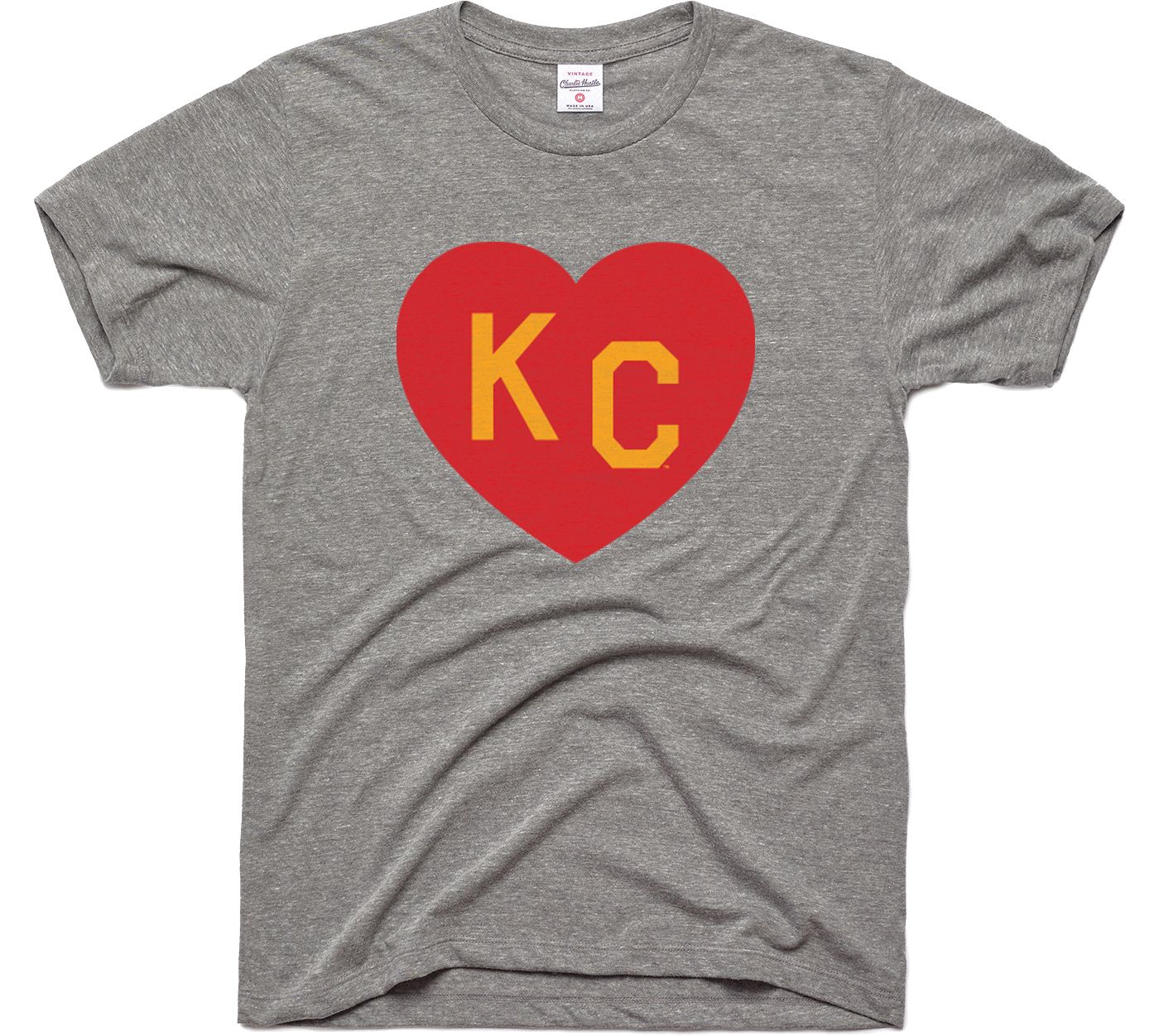 Charlie Hustle Men's KC Heart Vintage Grey T-Shirt | DICK'S Sporting Goods