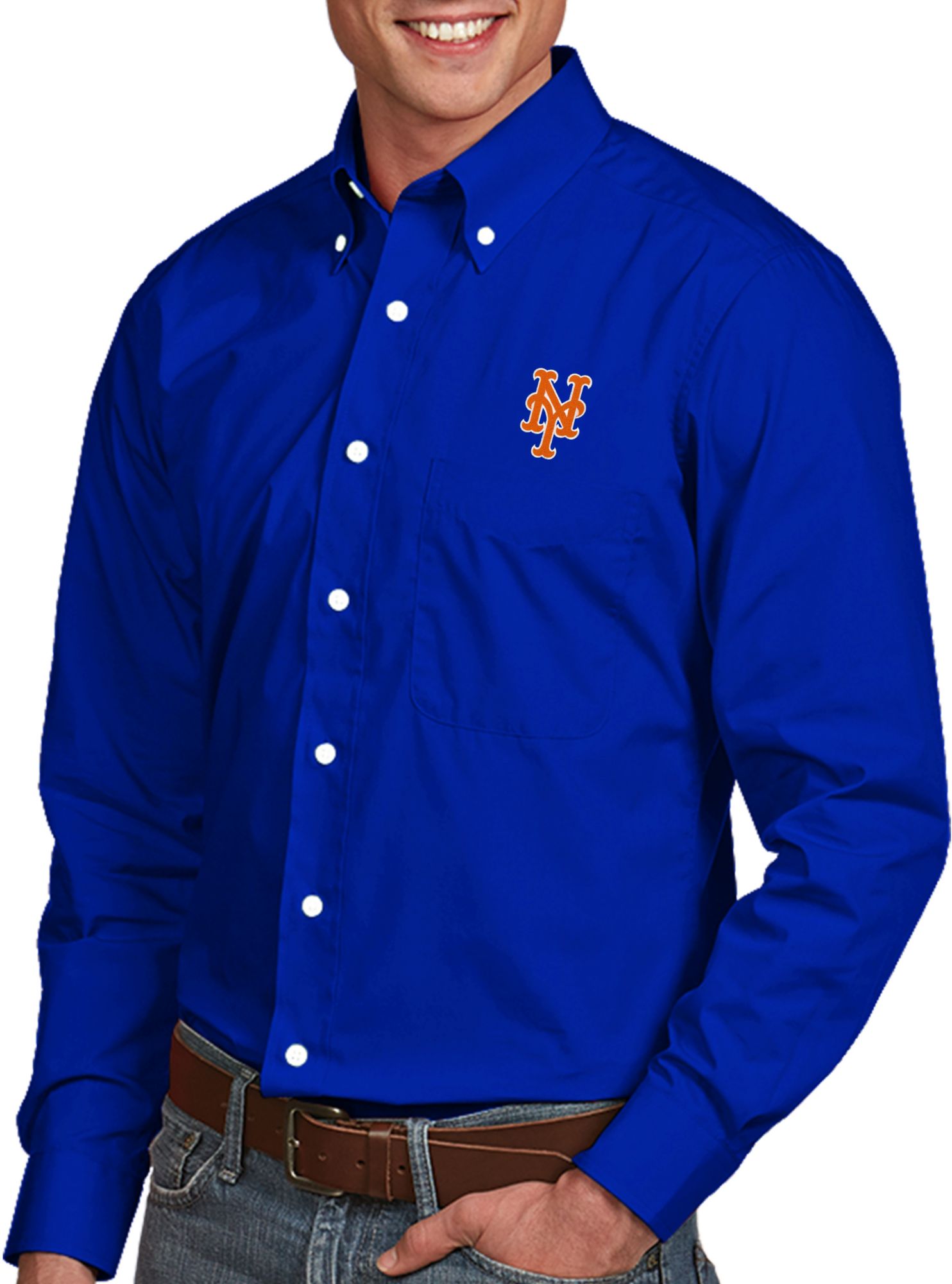 new york mets button down shirt