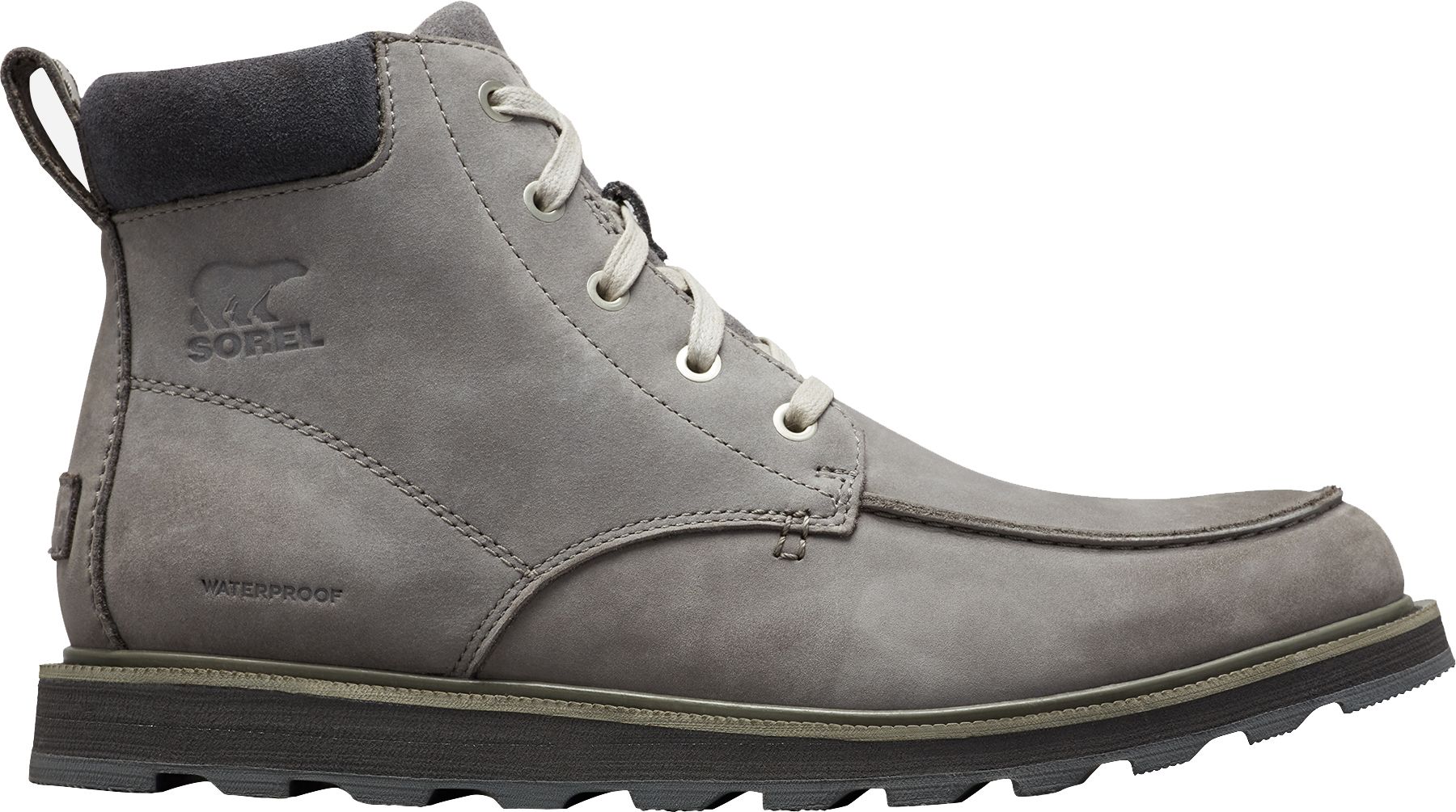 sorel men's madson moc toe waterproof casual boots