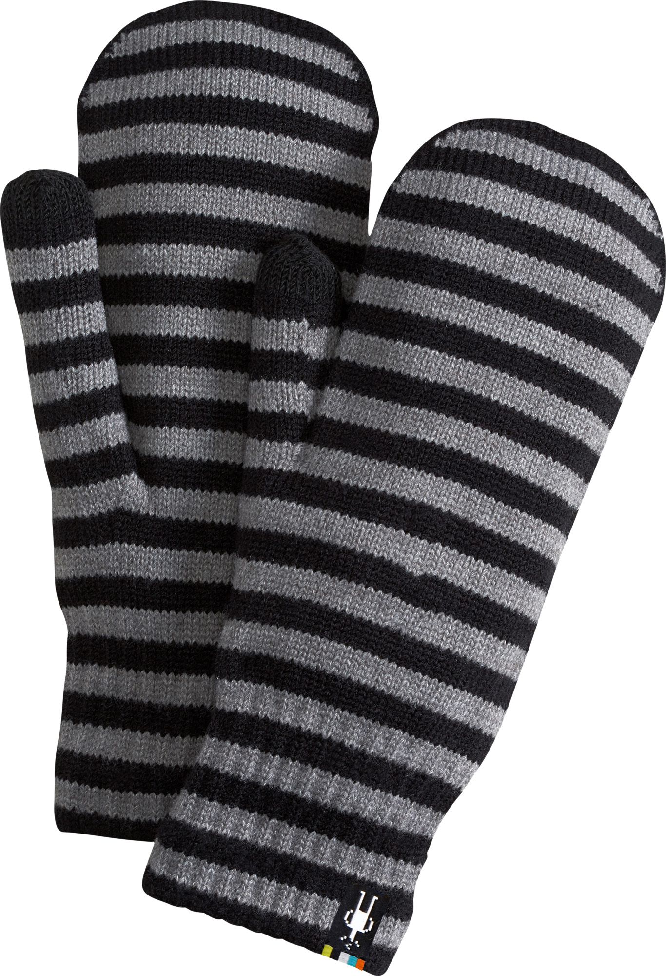 black knit mittens