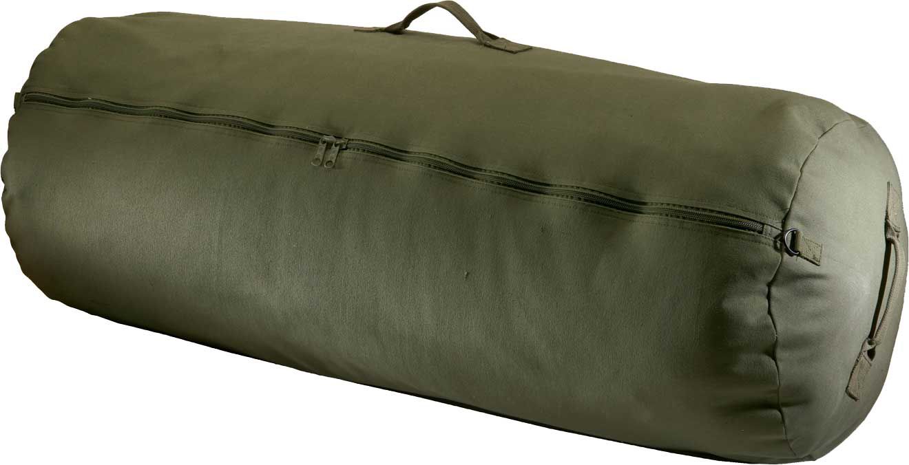 canvas duffle bag with zipper