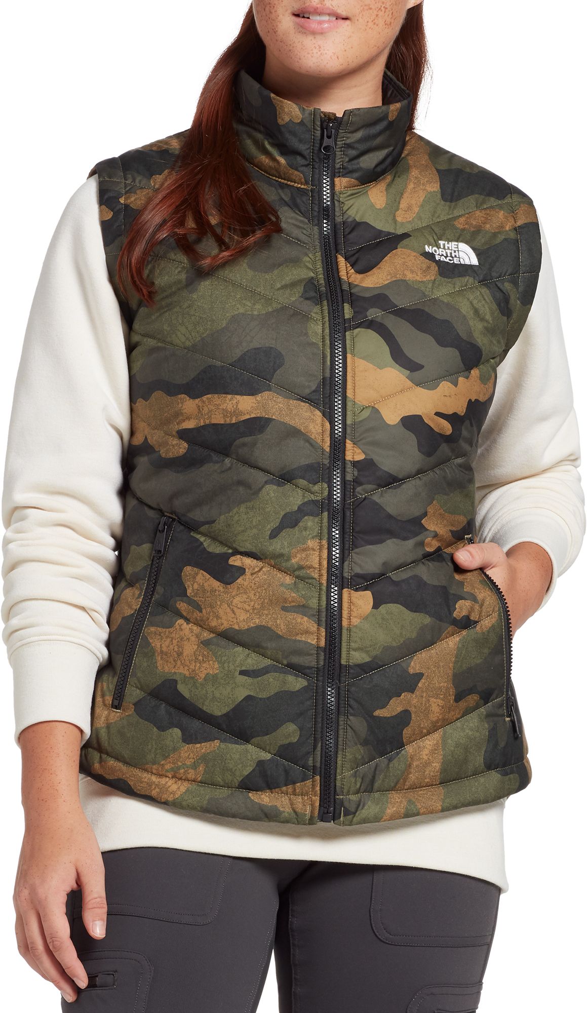 the north face camo vest