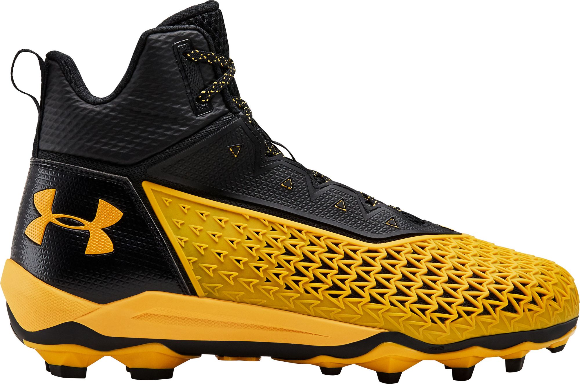 yellow suede under armour cleats