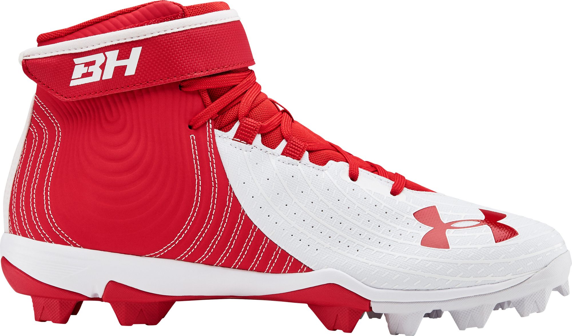 all red baseball cleats