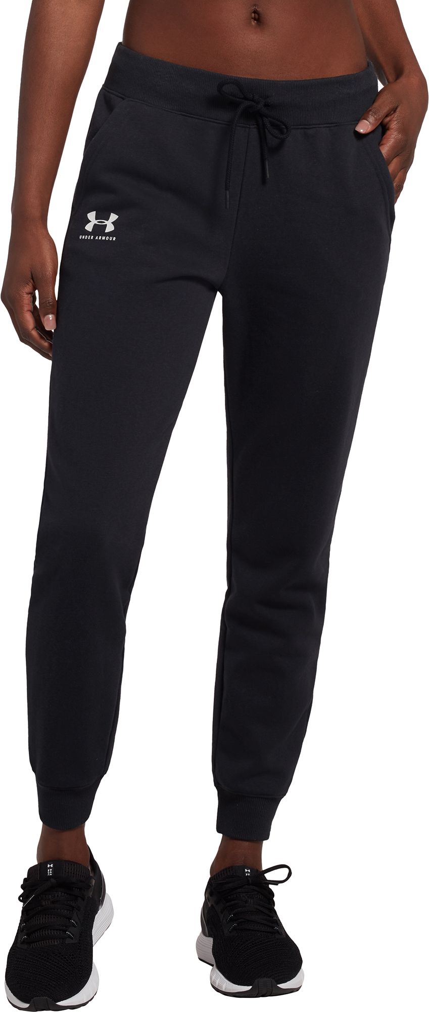 womens black under armour sweatpants