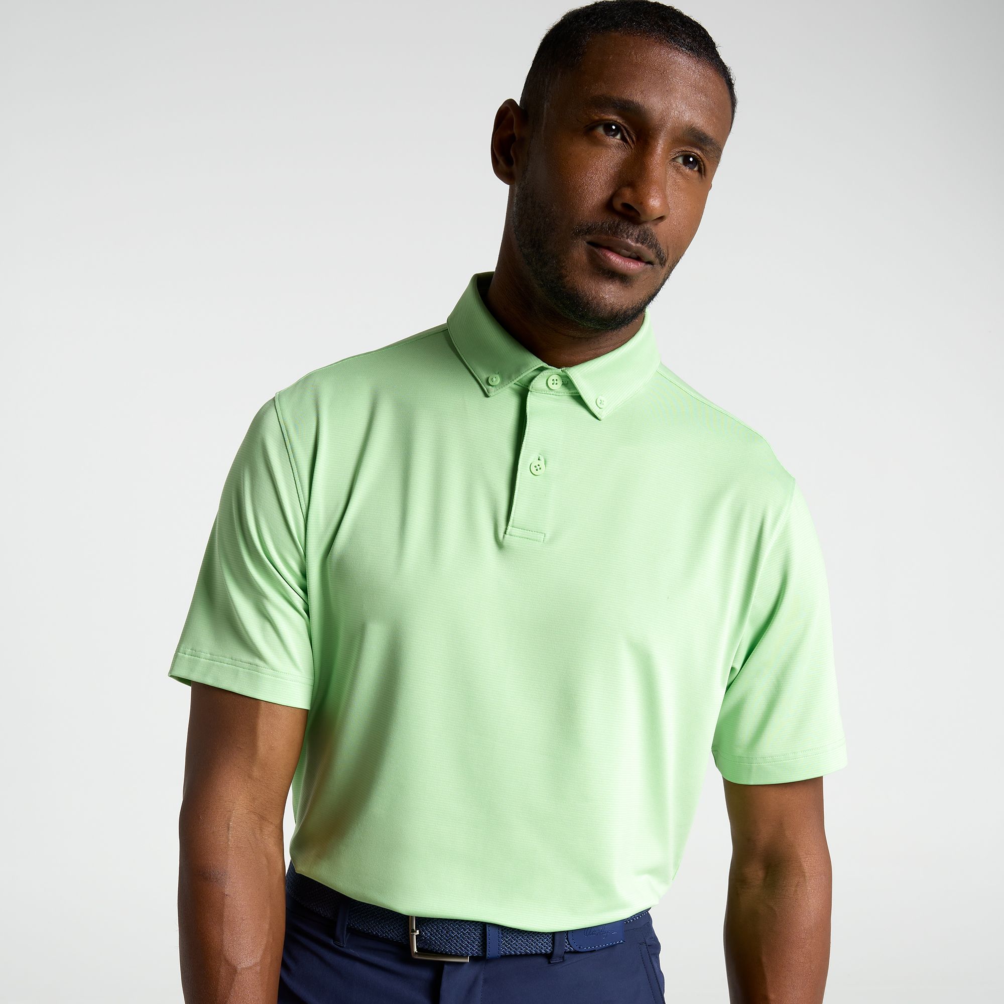 Walter Hagen Men's Performance 11 Championship Stripe Golf Polo, Medium, Paradise Green