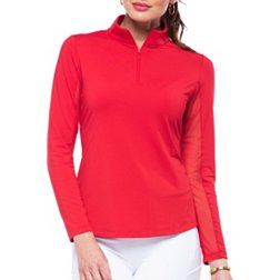IBKUL Women's Solid Long Sleeve Golf Top