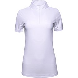 IBKUL Women's Short Sleeve Mock Neck Golf Polo