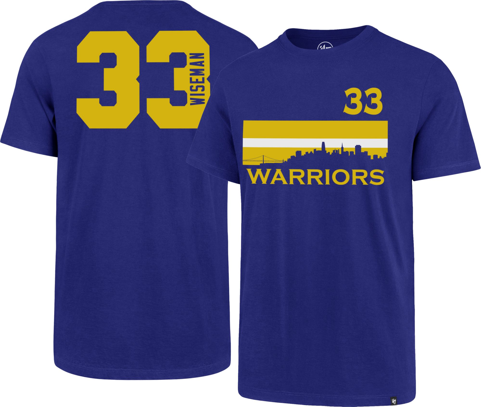47 Brand / Men's Golden State Warriors James Wiseman #33 Blue T-Shirt