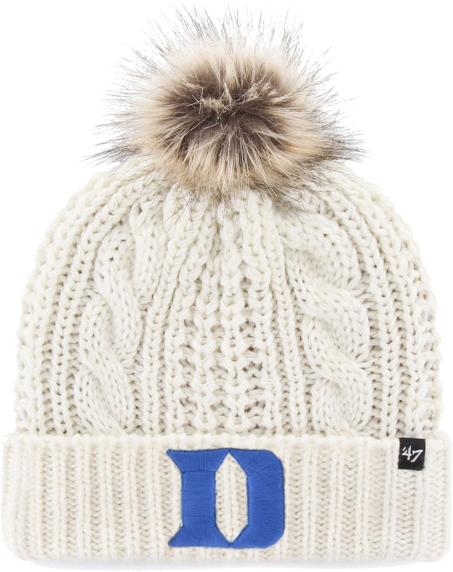 ‘47 Men's Duke Blue Devils White Meeko Cuffed Knit Hat