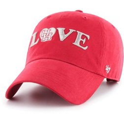 ‘47 Women's Houston Cougars Red Love Script Clean Up Adjustable Hat