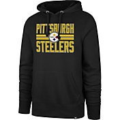 '47 Men's Pittsburgh Steelers Stripe Headline Black Hoodie