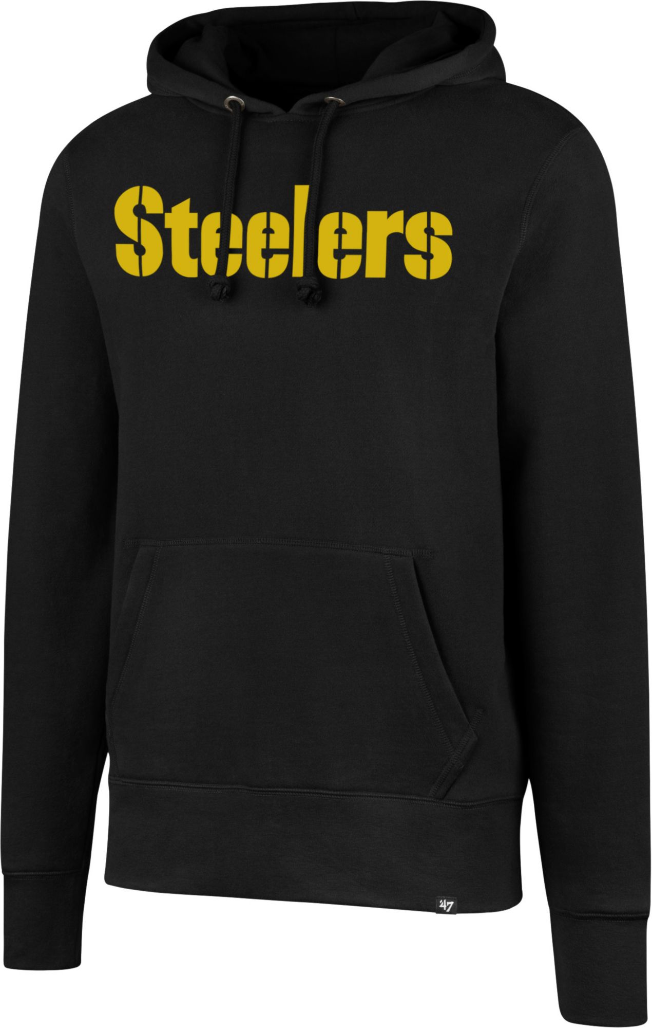 '47 Men's Pittsburgh Steelers Headline Wordmark Black Hoodie
