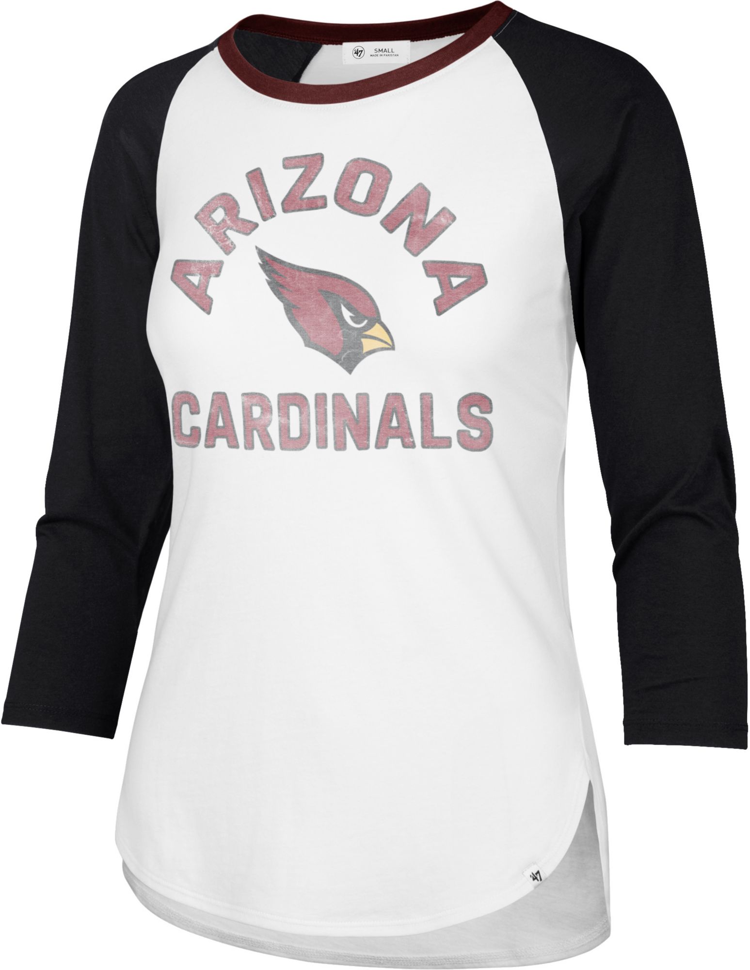47 Brand / Women's Arizona Cardinals White Wash Raglan Three