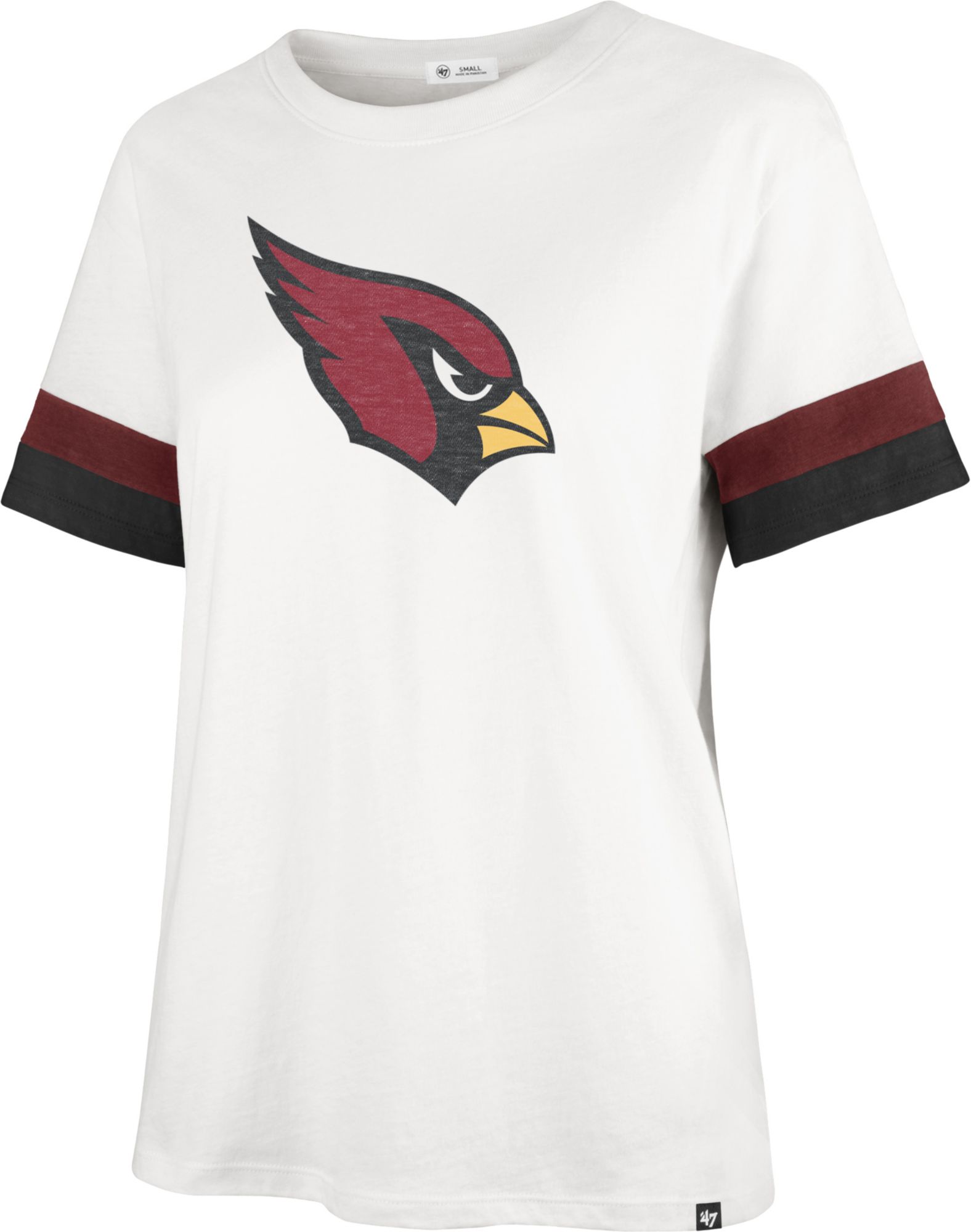 47 Brand / Women's Arizona Cardinals White Wash Raglan Three-Quarter Sleeve  T-Shirt