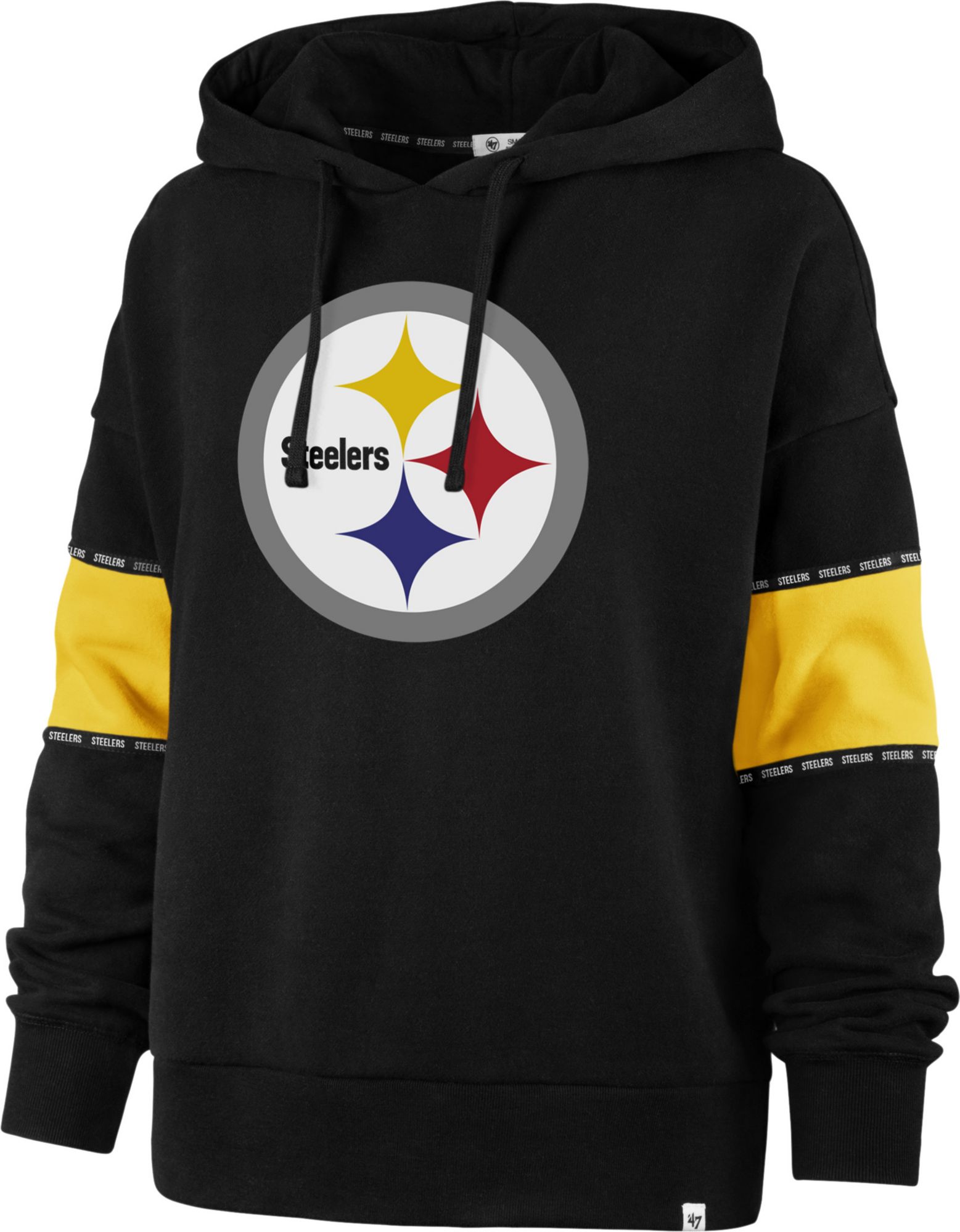 47 Women's Pittsburgh Steelers Wrap Up Black Hoodie