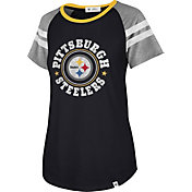 '47 Women's Pittsburgh Steelers Static Black Raglan T-Shirt