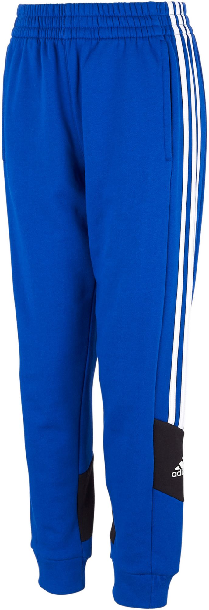 blue and white adidas joggers