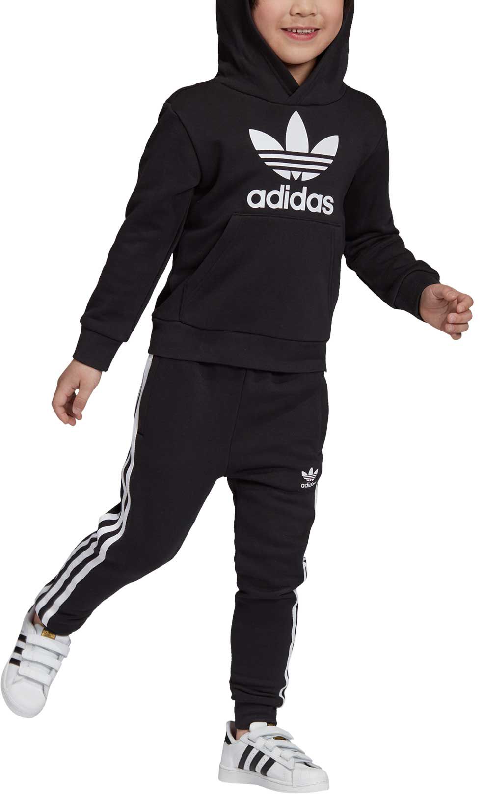 Adidas trefoil hot sale hoodie set