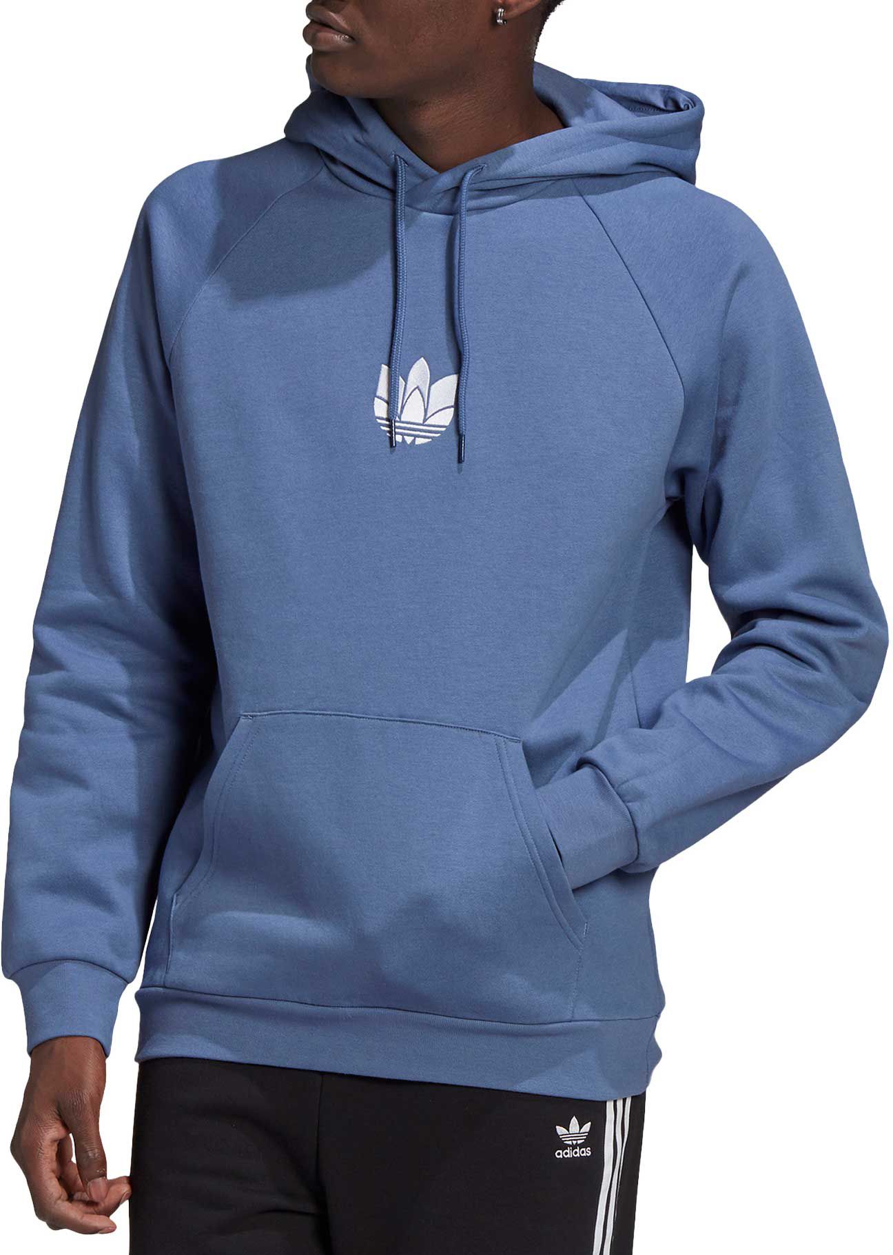 grey and blue adidas hoodie