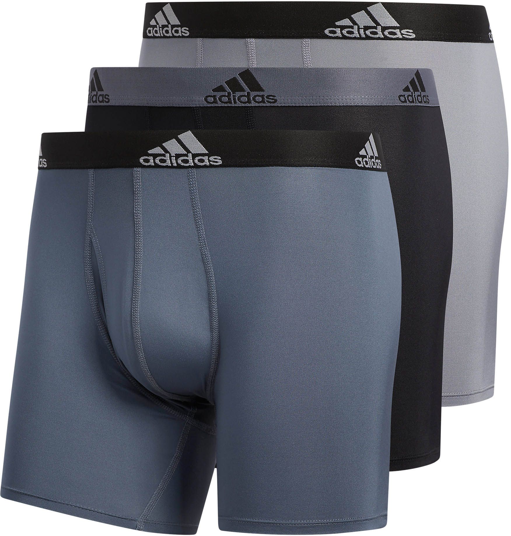 Adidas Men's Sport Mesh Boxer Brief Underwear (3-Pack) � Black/Onix/Black  (L) 