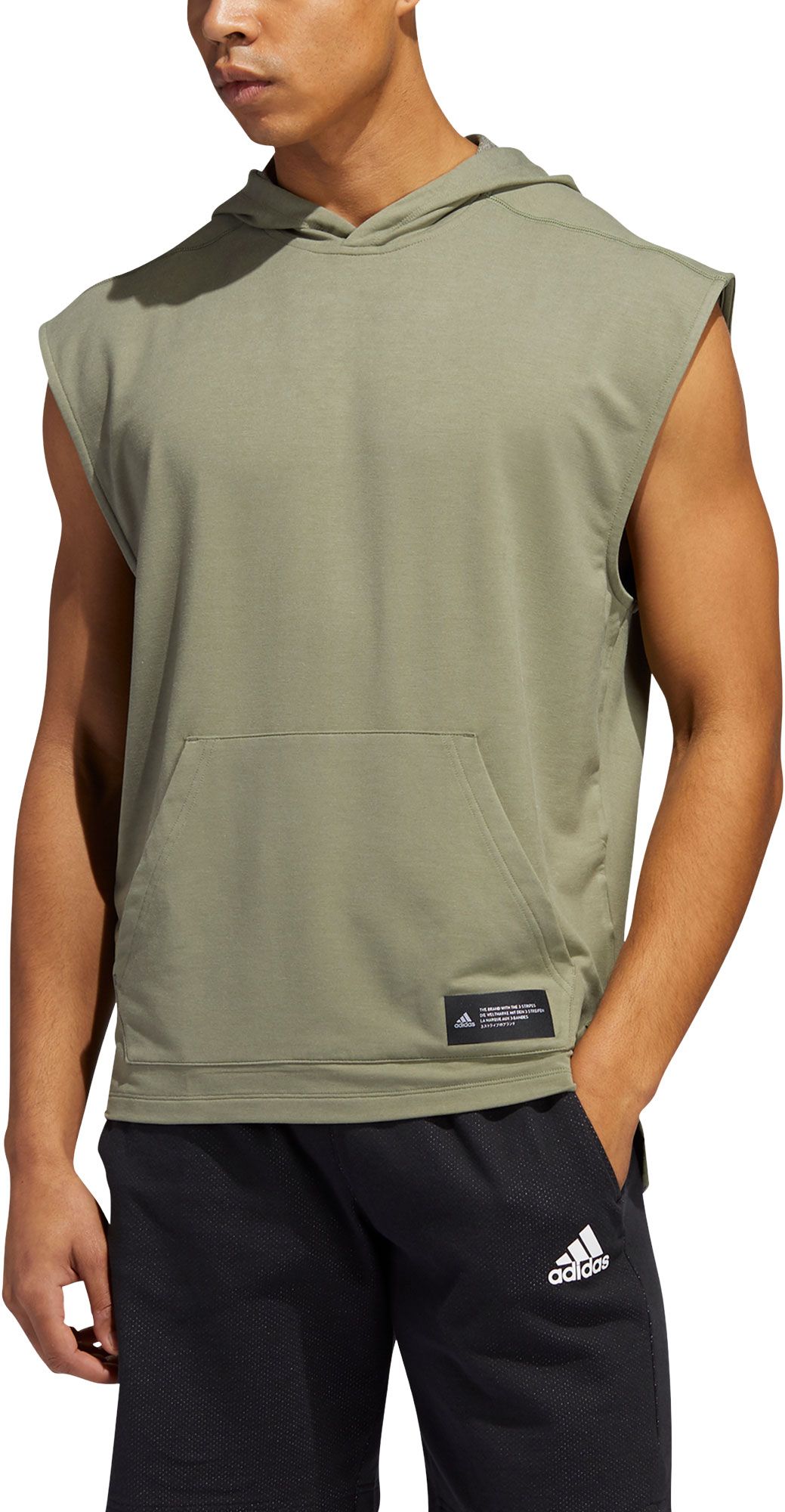 adidas sleeveless hoodie mens