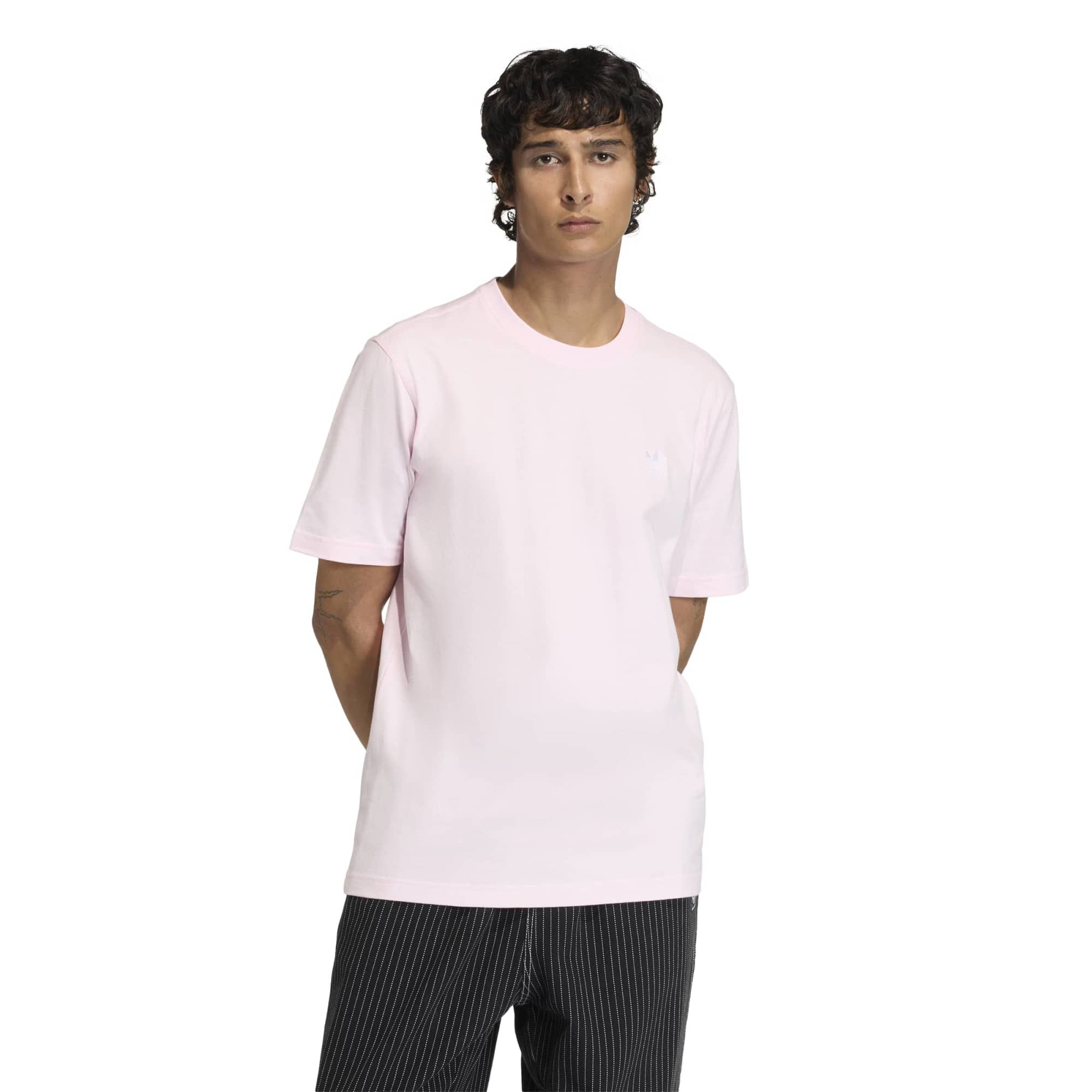 adidas Men's Trefoil Essentials Short Sleeve T-Shirt Clear Pink thumbnail