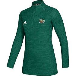 adidas Women's Ohio Bobcats Green Game Mode Sideline Quarter-Zip Shirt