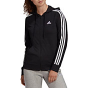 adidas Women's Essentials Single Jersey 3-Stripes Full-Zip Hoodie