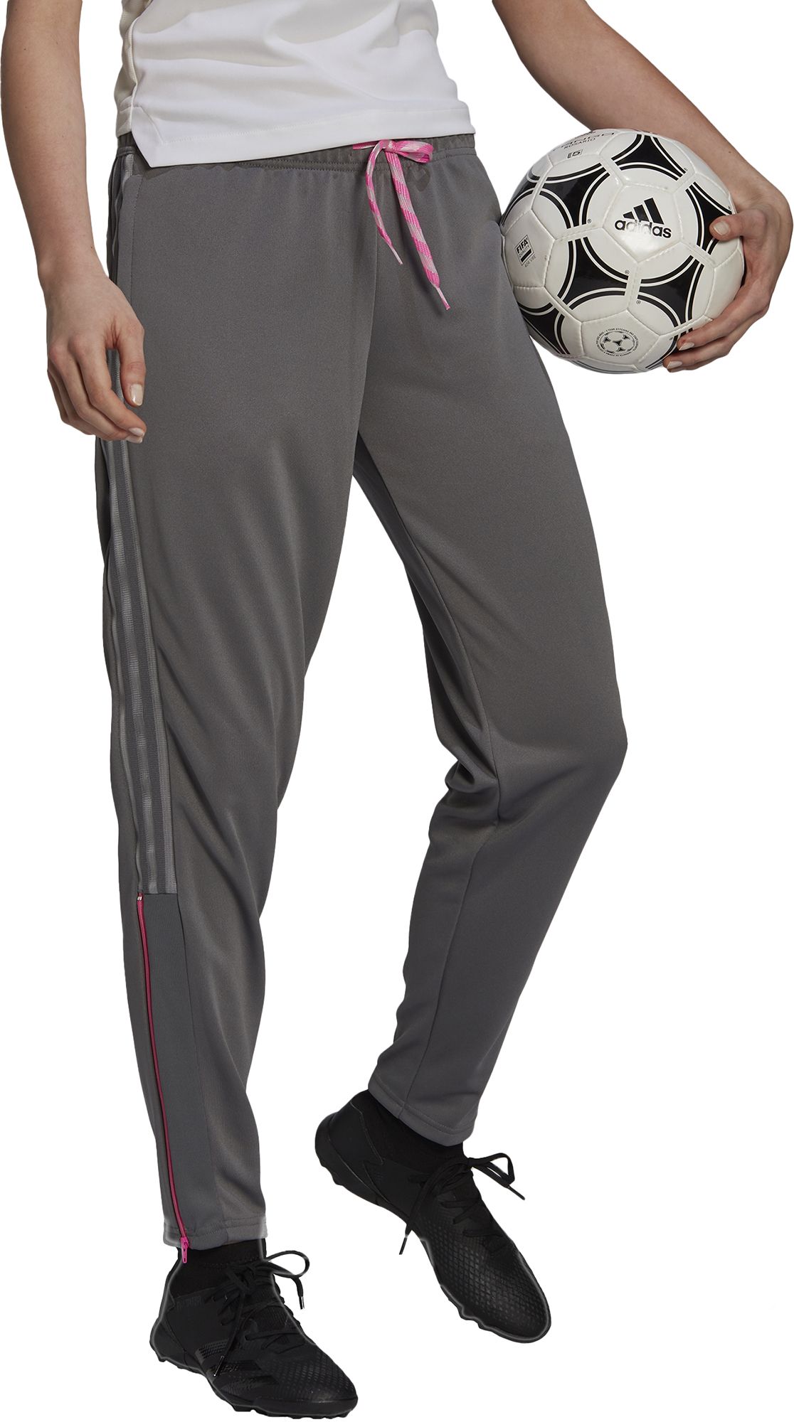 grey and pink adidas pants