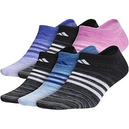 adidas Women's Superlite Multi Space Dye No Show Socks – 6 Pack