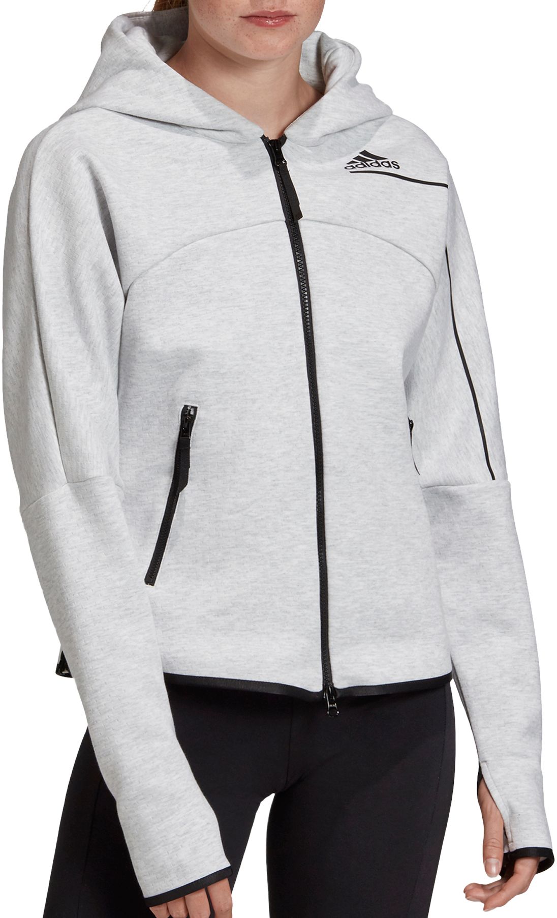 gray adidas hoodie womens