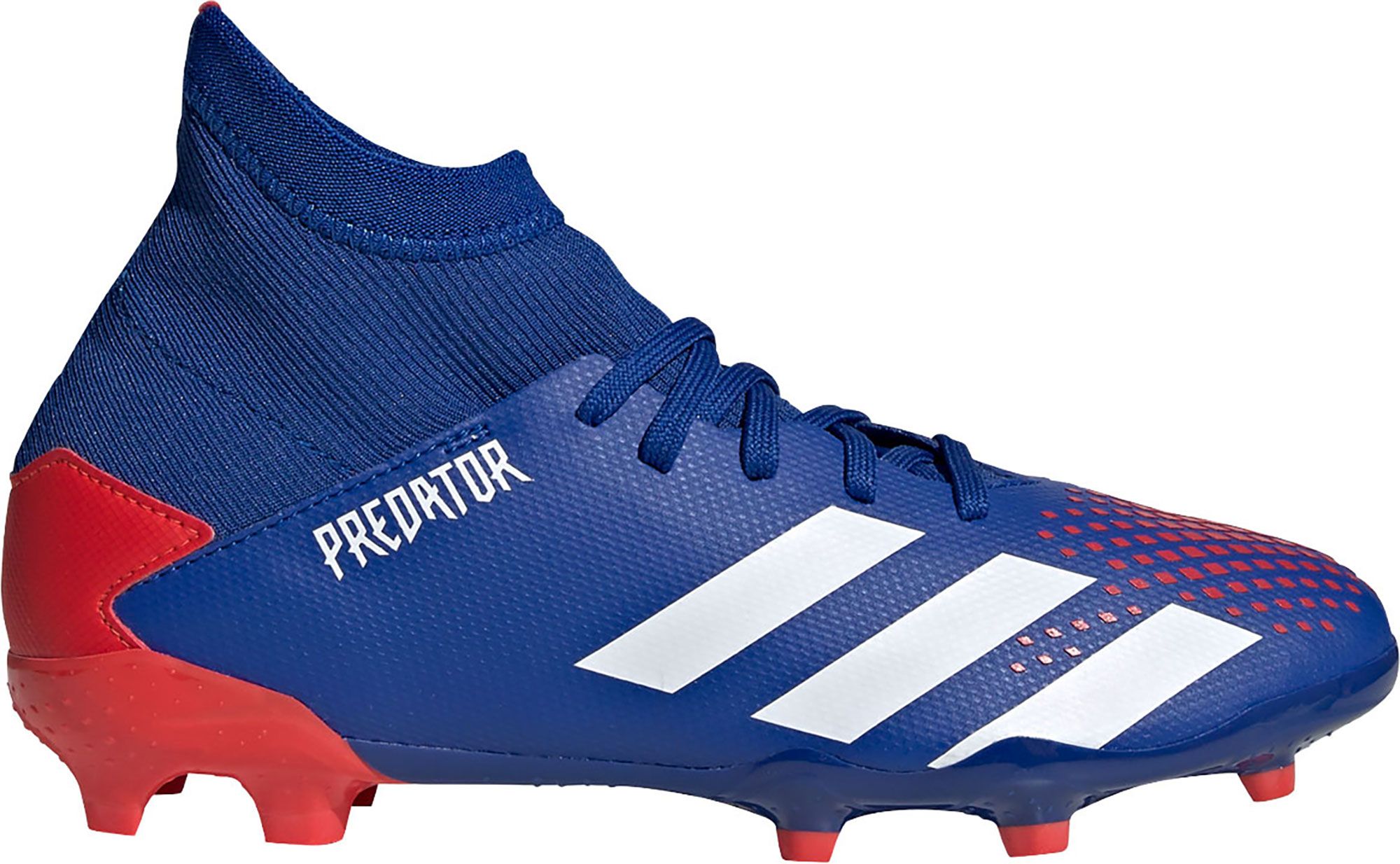 blue and white soccer cleats