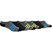 adidas Youth 3-Stripe No Show Socks - 6 Pack