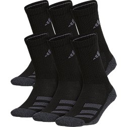 adidas Youth Cushioned Angle Stripe Crew Socks - 6 Pack