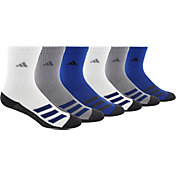 adidas Youth Cushioned Angle Stripe Crew Socks – 6 Pack
