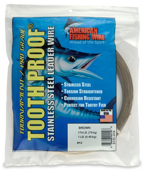 AMERICAN FISHING WIRE AFW ToothProof Stainless Steel Single Strand Leader