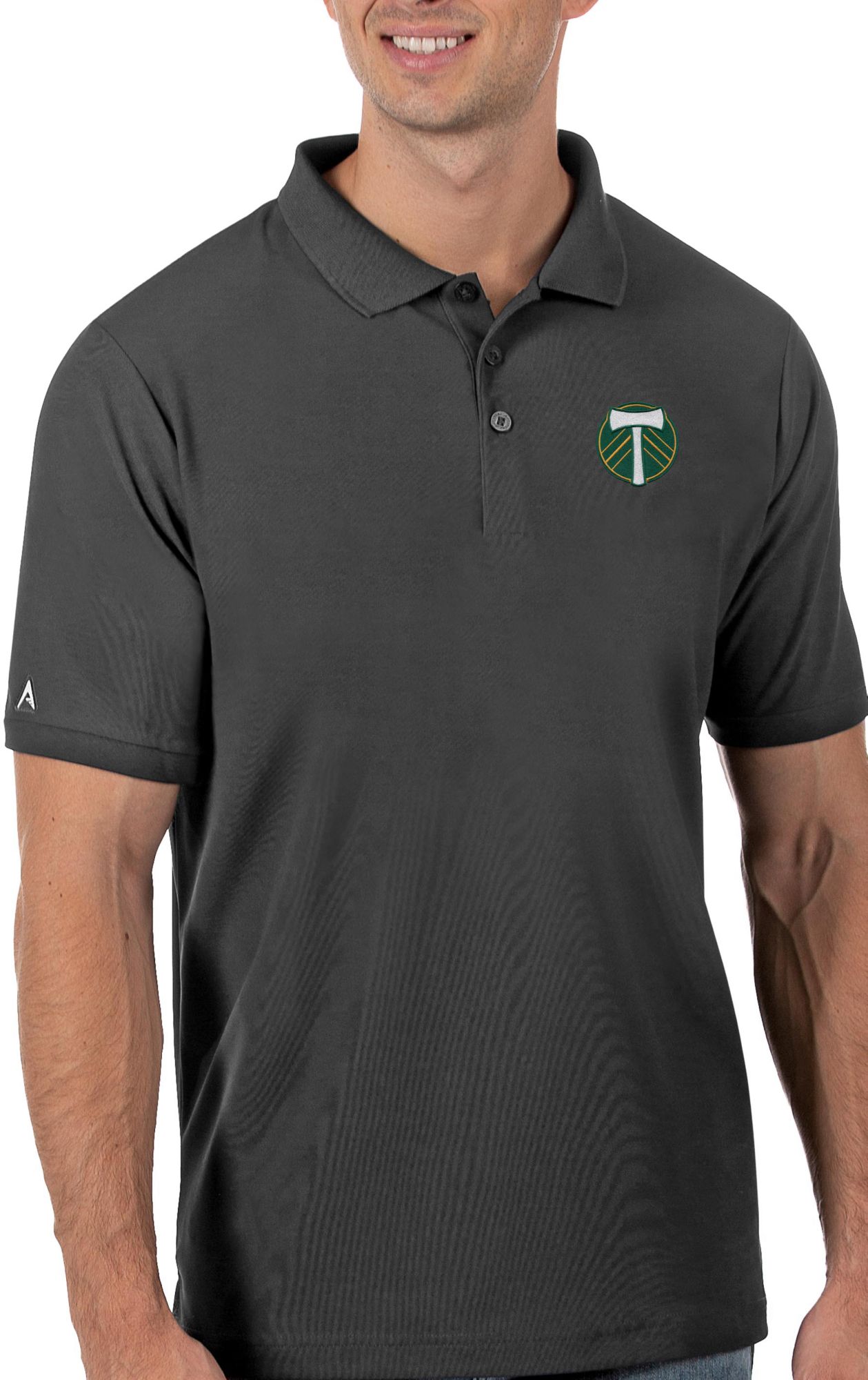 Antigua Men's Portland Timbers Grey Legacy Pique Polo