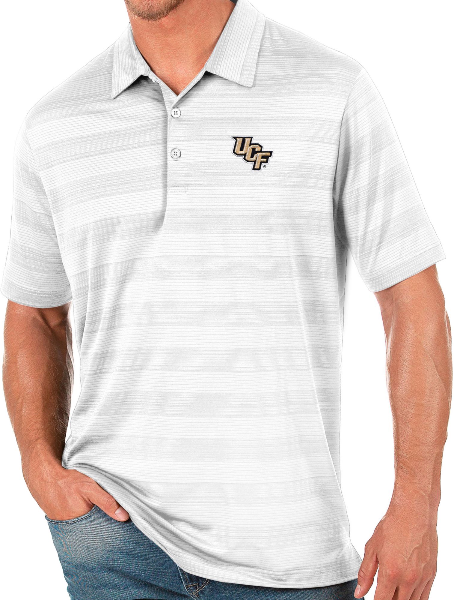 Antigua Men's UCF Knights White Compass Polo