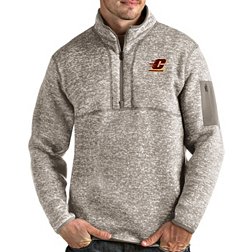 Antigua Men's Central Michigan Chippewas Oatmeal Fortune Pullover Black Jacket