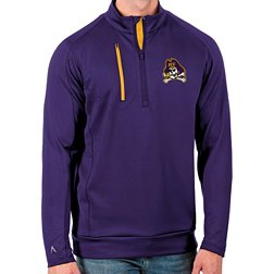Antigua Men's East Carolina Pirates Purple Generation Half-Zip Pullover Shirt