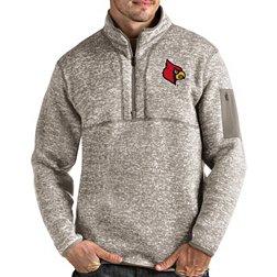 Gear for Sports Men's Red Louisville Cardinals Big Cotton Quarter-Zip Pullover Sweatshirt Size: Small