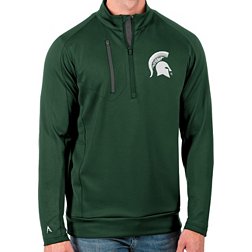 Antigua Men's Michigan State Spartans Green Generation Half-Zip Pullover Shirt