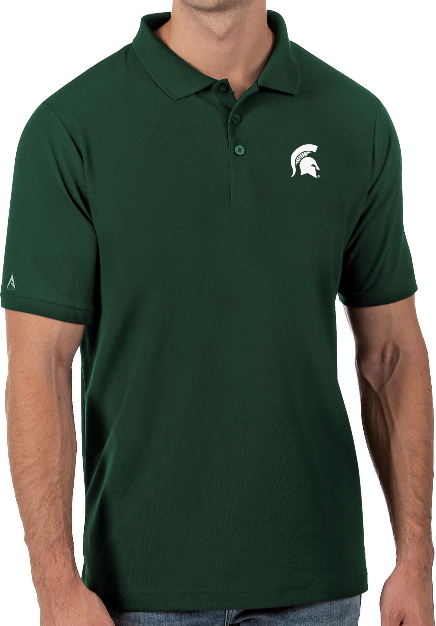 Antigua Men's Michigan State Spartans Green Legacy Polo
