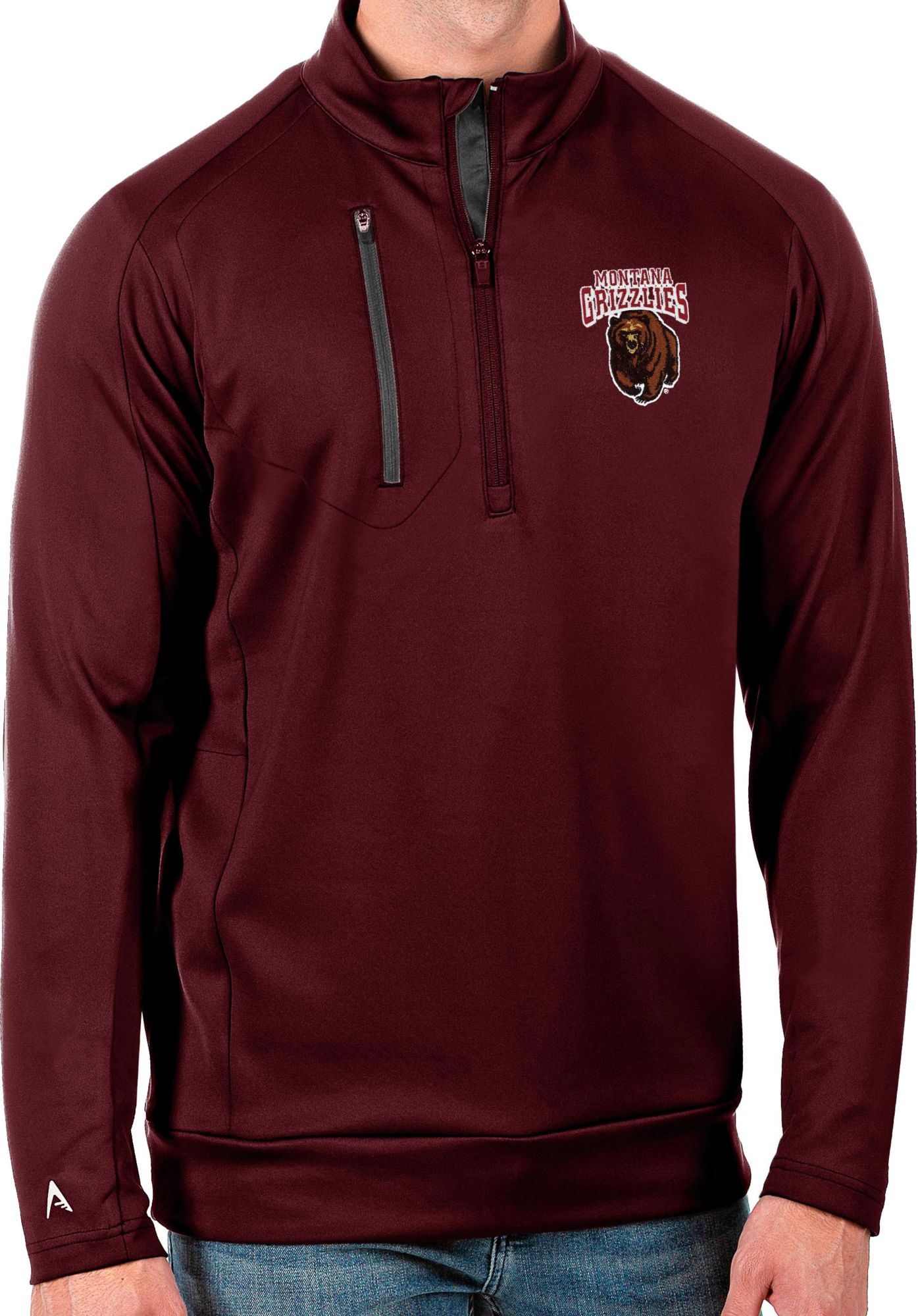 Men's Antigua Oatmeal St. Louis Cardinals Fortune Quarter-Zip Pullover  Jacket 