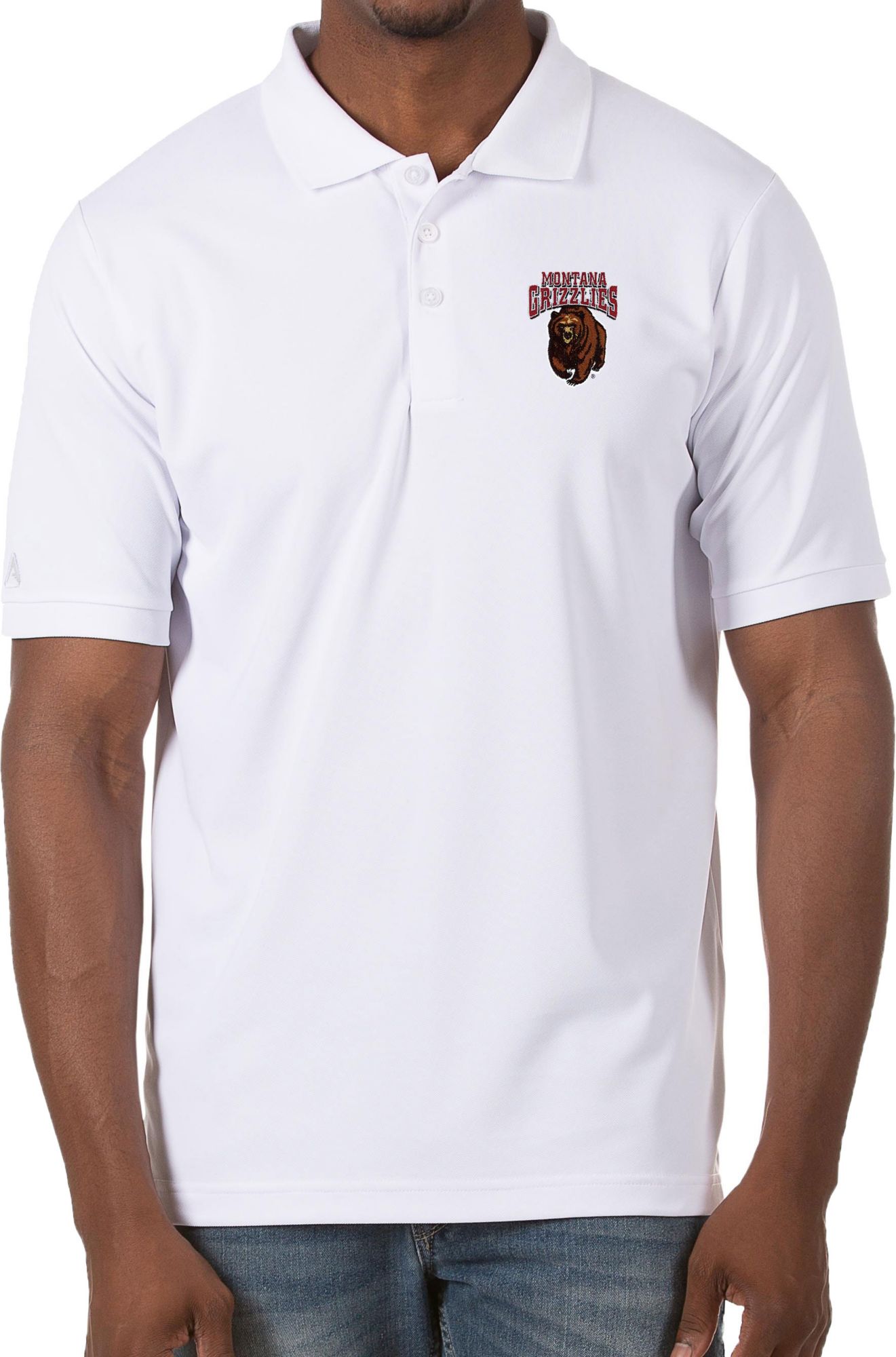 Antigua Men's Montana Grizzlies Legacy Pique White Polo