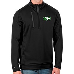 Antigua Men's North Dakota Fighting Hawks Black Generation Half-Zip Pullover Shirt