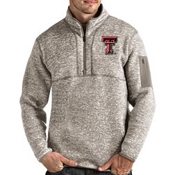 Antigua Men's Texas Tech Red Raiders Oatmeal Fortune Pullover Black Jacket